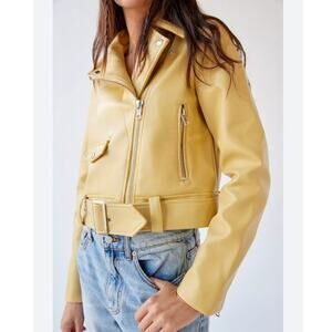 Urban Outfitters Celeste Faux Leather Moto Jacket Sz Small